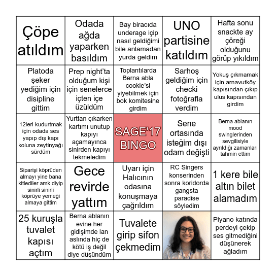 Sage'17 Bingo Card