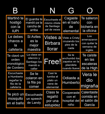 Adianez Bingo Card