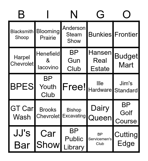 BP BINGO!! Bingo Card