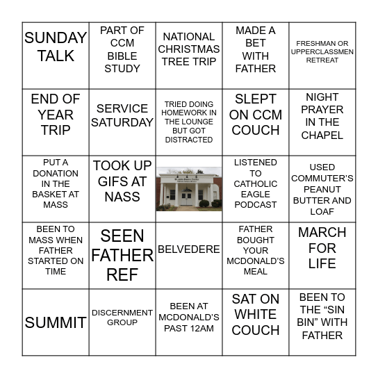 UMW CCM BINGO Card