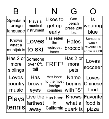 Resident  Adviser Bingo  Bingo Card