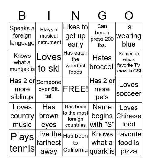 Resident  Adviser Bingo  Bingo Card