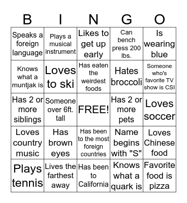 Resident  Adviser Bingo  Bingo Card