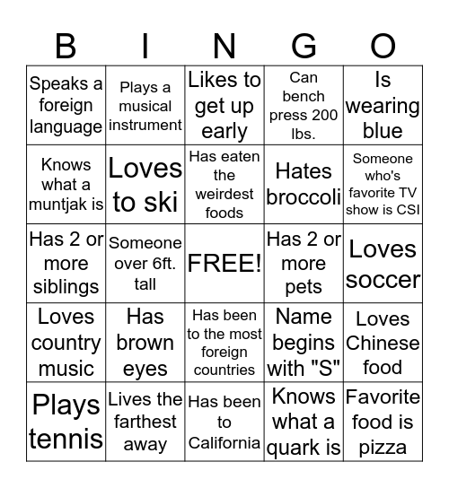 Resident  Adviser Bingo  Bingo Card