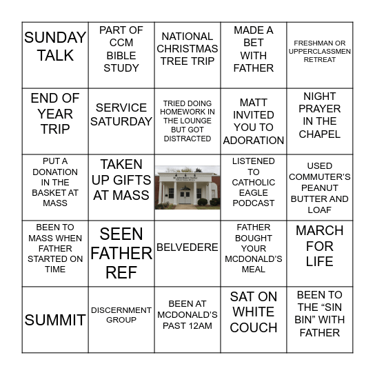 UMW CCM BINGO Card