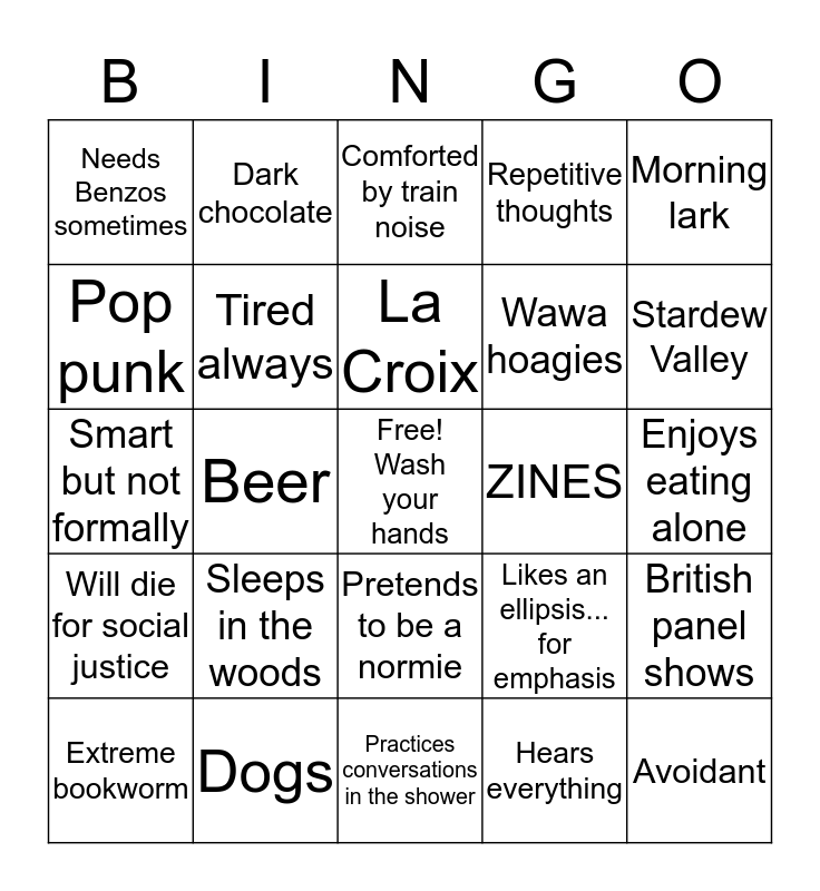 How much do you have in common with Nicole? Bingo Card