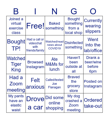 MSE Werk from Home Bingo Card