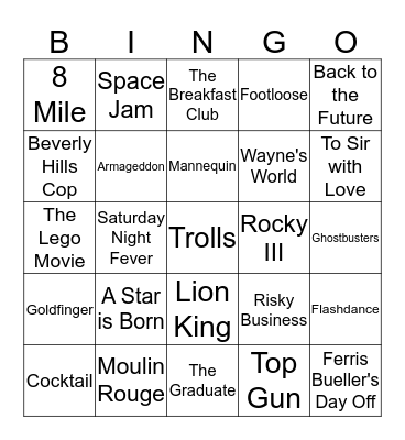 Music in Movies Bingo Card