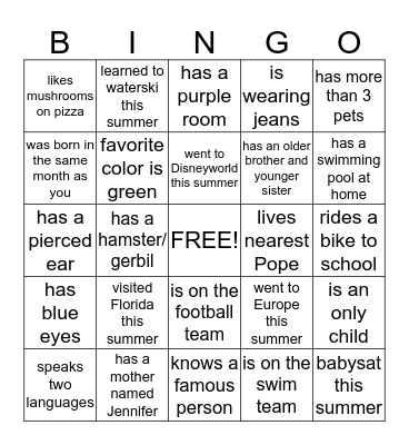 WHO or WHO'S ???? Bingo Card