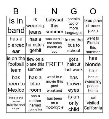 Been There, Done That Bingo Card