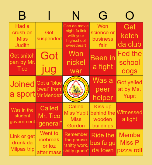 BMHS Edition Bingo Card