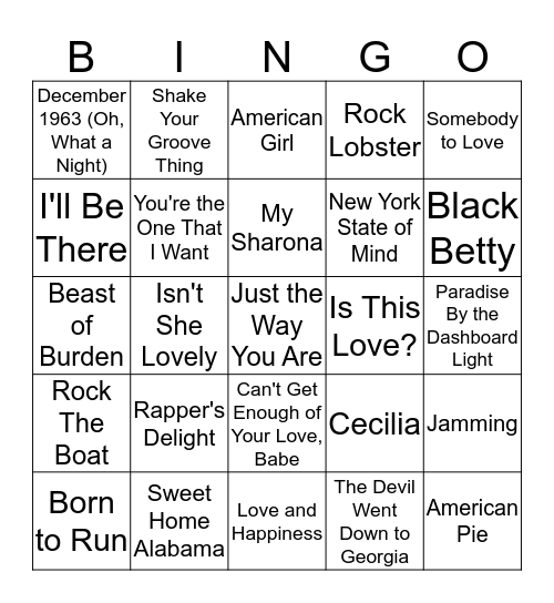 Get Your Groove On - 1970's Bingo Card