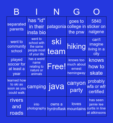 sun valley kid bingo Card