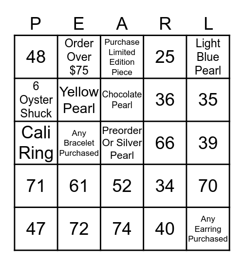 Pearl Bingo Card