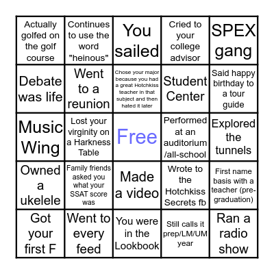 Hotchkiss Bingo v2 Bingo Card