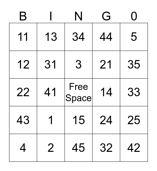 Bingo Card