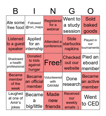 MAPS Bingo Card
