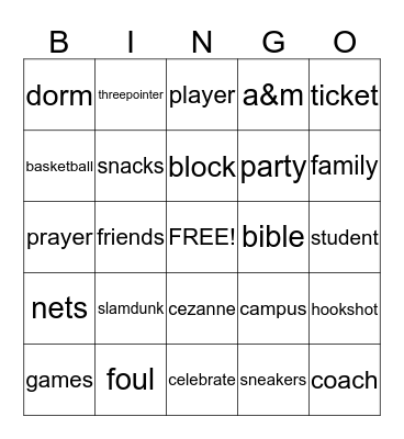 CEZANNE BINGO Card