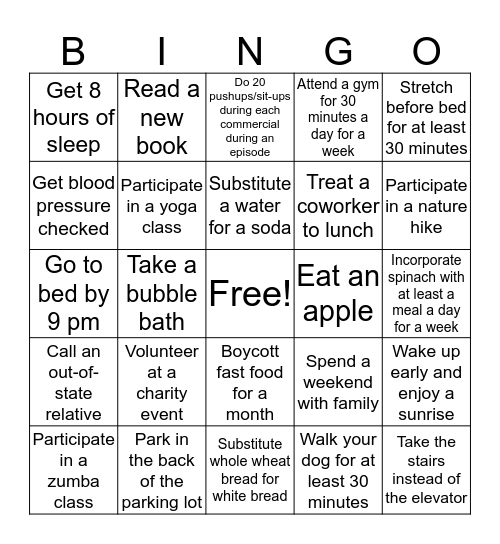 April Self - Care Bingo! Bingo Card