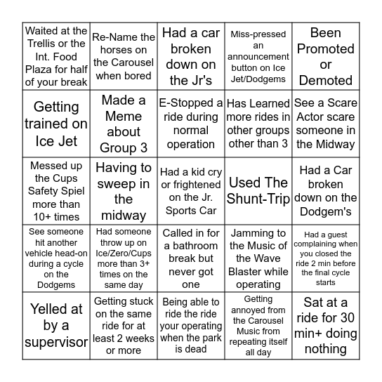 CLP Group 3 2020-2021 Bingo Card