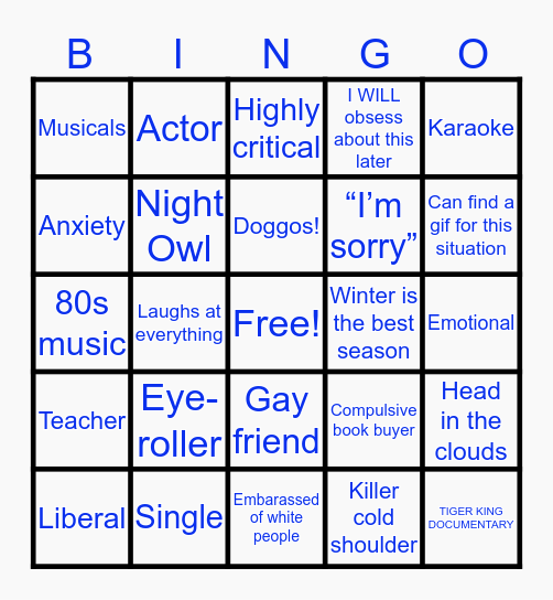 How much do we have in common? Bingo Card