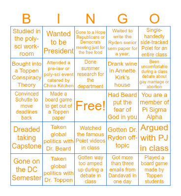 Hope PoliSci Bingo Card