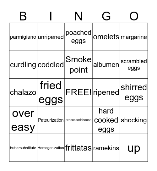 Bingo never tasted so good!! Bingo Card