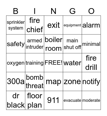 Northpointe Safety  Bingo Card