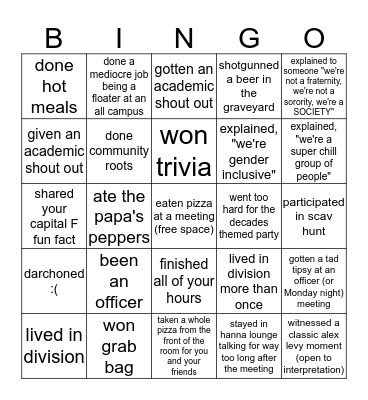 Archons Bingo Card