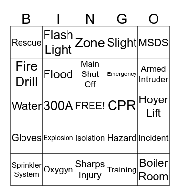 Northpointe Safety  Bingo Card