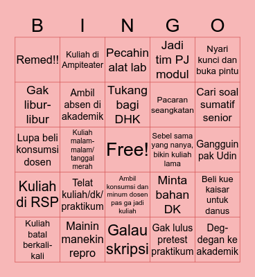 Mystery Bingo Card
