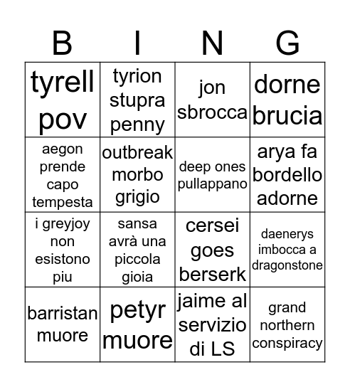 gabriele twow Bingo Card