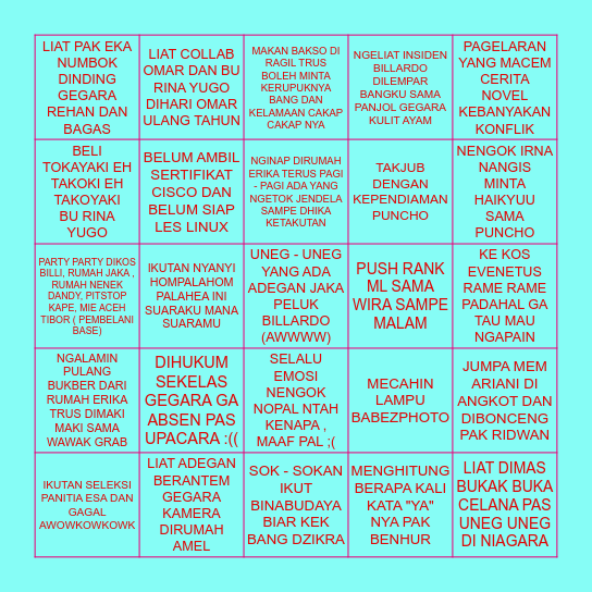 EVENT EVENT TKJ 1 Bingo Card