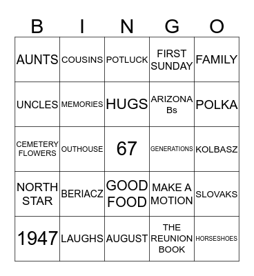 BERACY BINGO Card