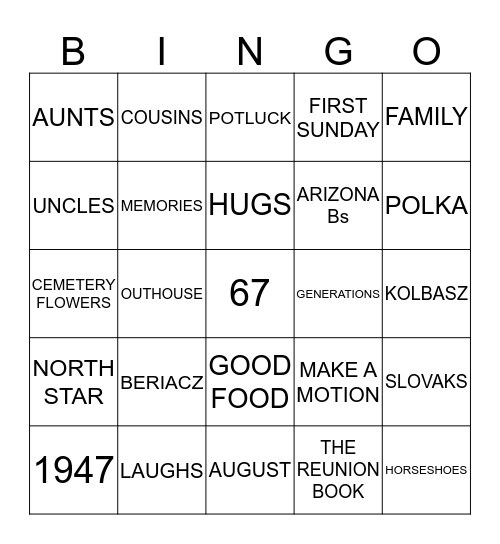 BERACY BINGO Card