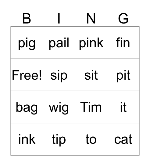 Wonderskills K4 Unit 3-1 Bingo Card