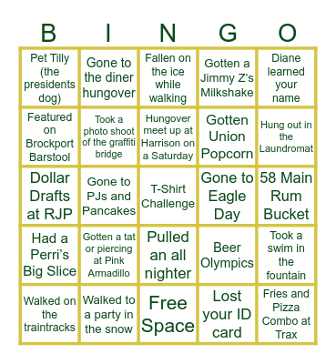GOLDEN EAGLE EDITION Bingo Card