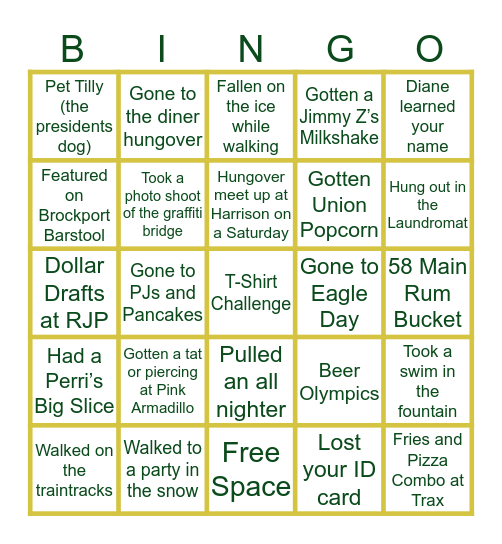 GOLDEN EAGLE EDITION Bingo Card