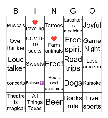 How much do we have in common? Bingo Card