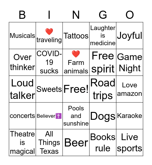 How much do we have in common? Bingo Card