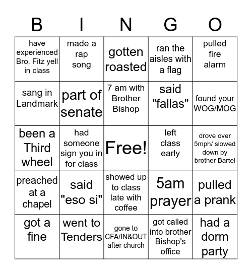 CLC BINGO Card