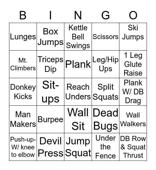 Death Challenge Bingo Card