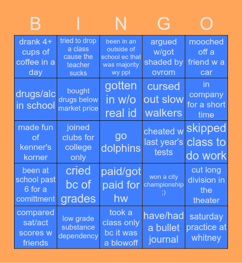 whitney young Bingo Card