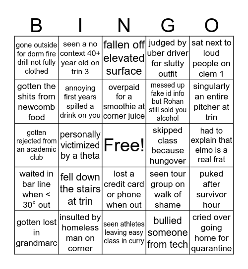 UVA Bingo! Bingo Card