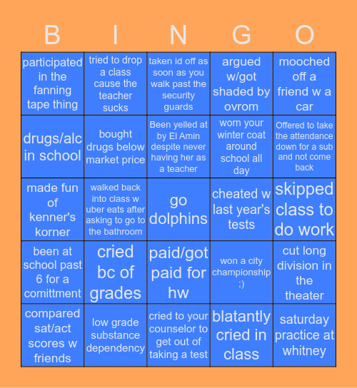 whitney young Bingo Card