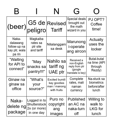 Content Clownery Bingo Card