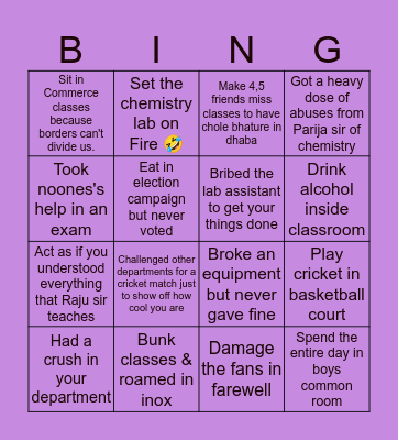 Maharshi college science bingo Card