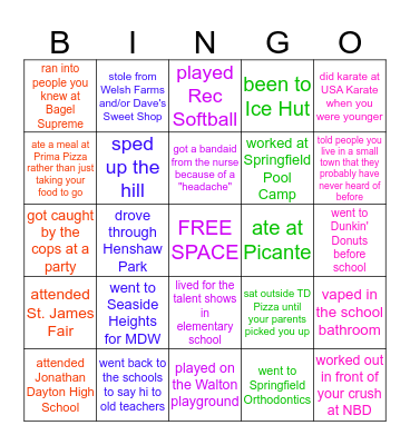 Springfield Bingo Card