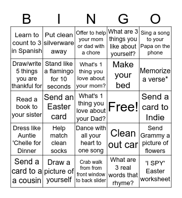 ALICE'S SPRING BINGO Card