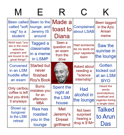 LSM Bingo Card